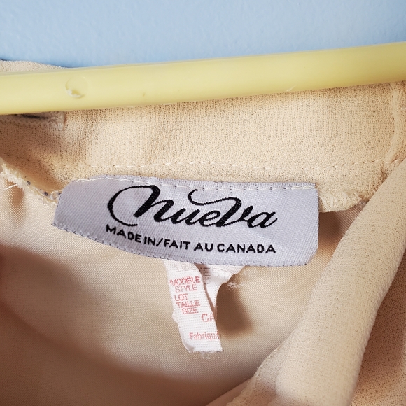 Vintage 1970s wide leg flowy pale yellow trousers - Picture 3 of 4